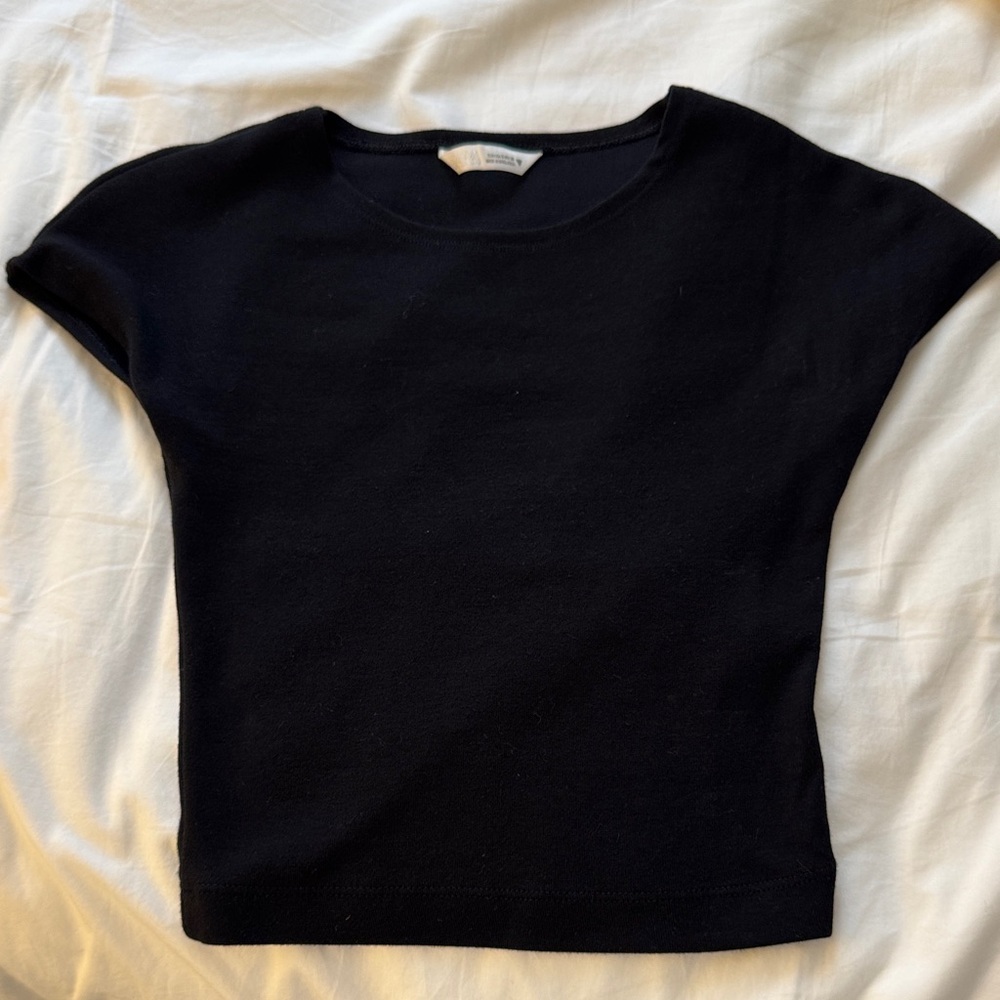 Zara cropped black short sleeve